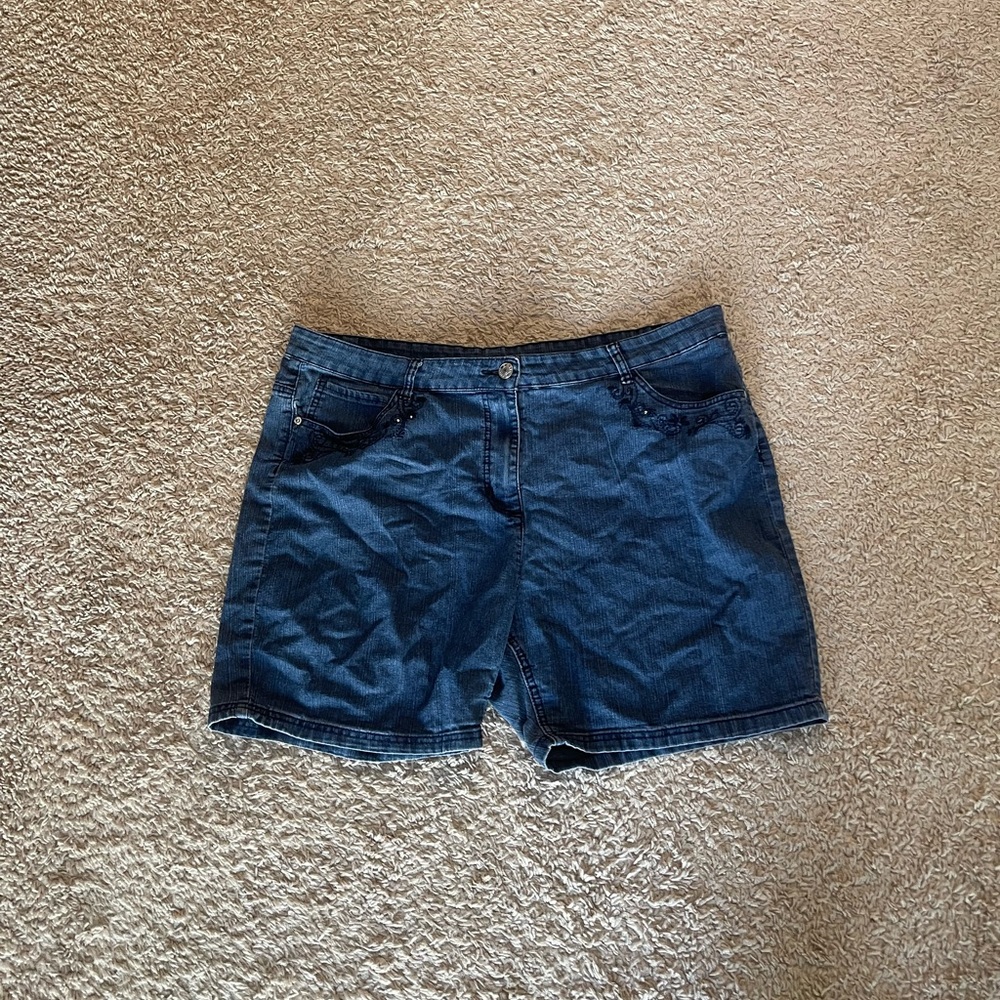 Classic Dark Blue Women's Denim Jean Shorts